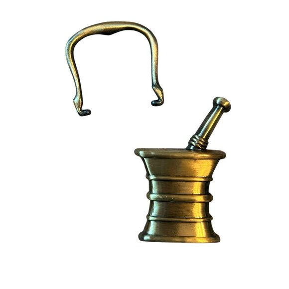 Vintage Richard Klein Brass Mortar And Pestle Door Knocker Apothecary Culinary - Picture 1 of 7